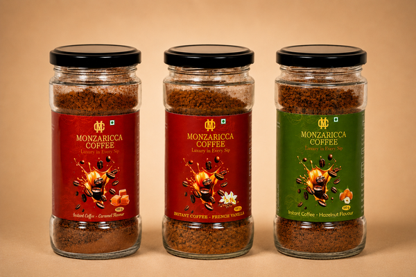 Best Combo Of Caramel + French Vanilla + Hazelnut Flavor Coffee Powder 100 gms Jar